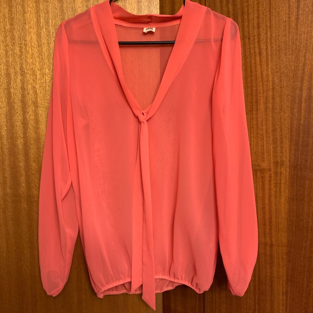 Mendocino Coral Sheer Blouse